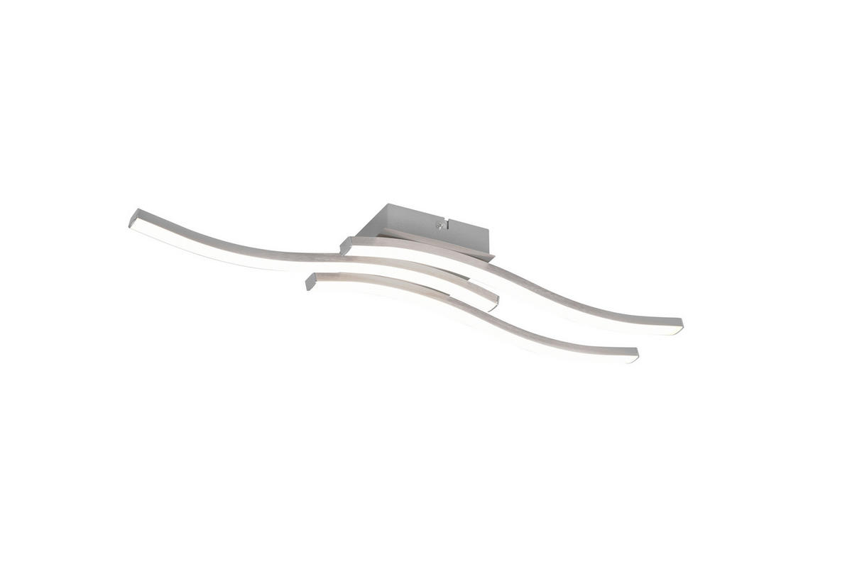 Reality Deckenleuchte R62473407 Route nickel matt weiß Metall Kunststoff B/H/T: ca. 56x7x12 cm Route - weiß/nickel matt (56,00/7,00/12,00cm) - Reality