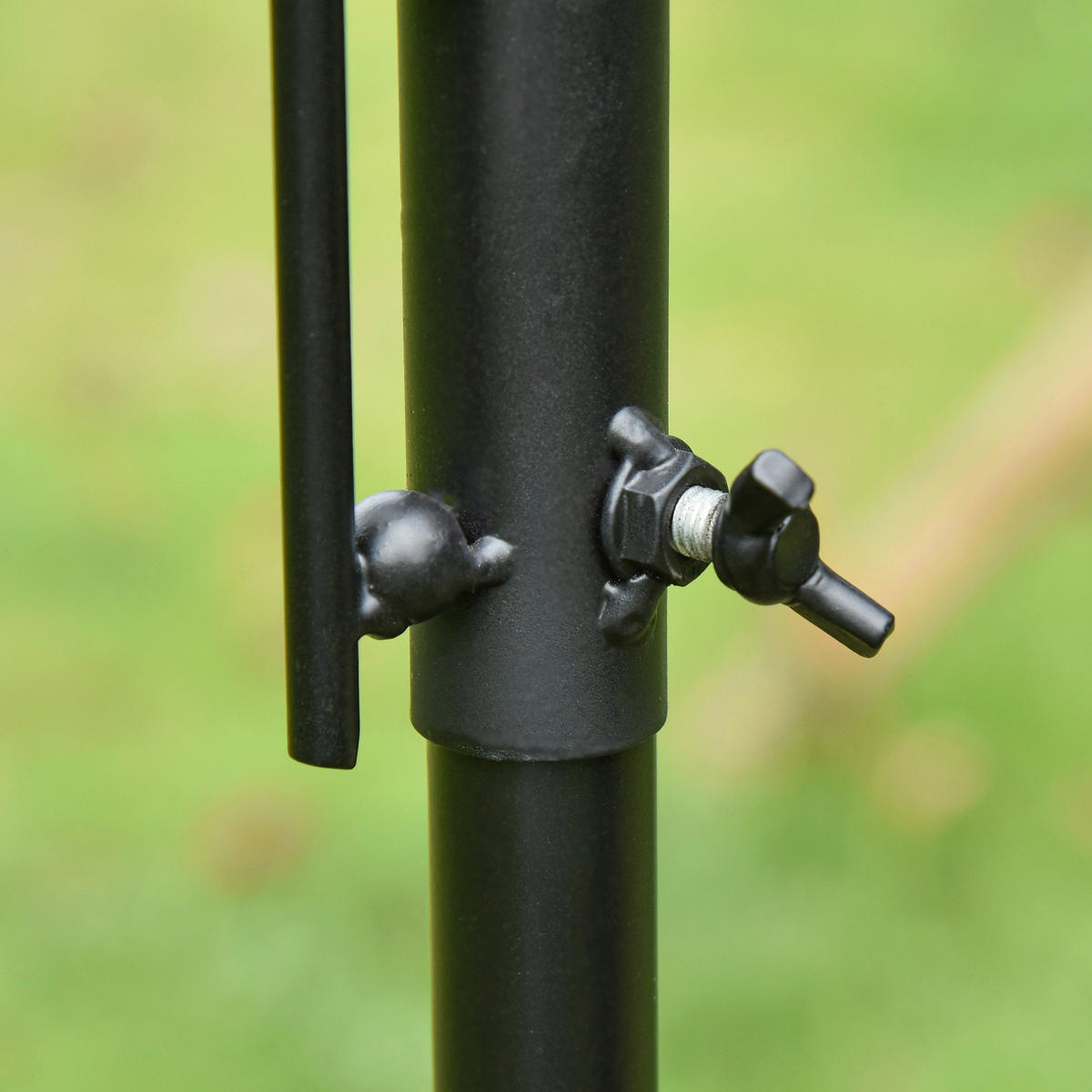 PawHut Tier-Zubehör schwarz Edelstahl B/H/L: ca. 54,5x54,5x208 cm Vogelfutterspender - schwarz (208,00/54,50/54,50cm) - PawHut