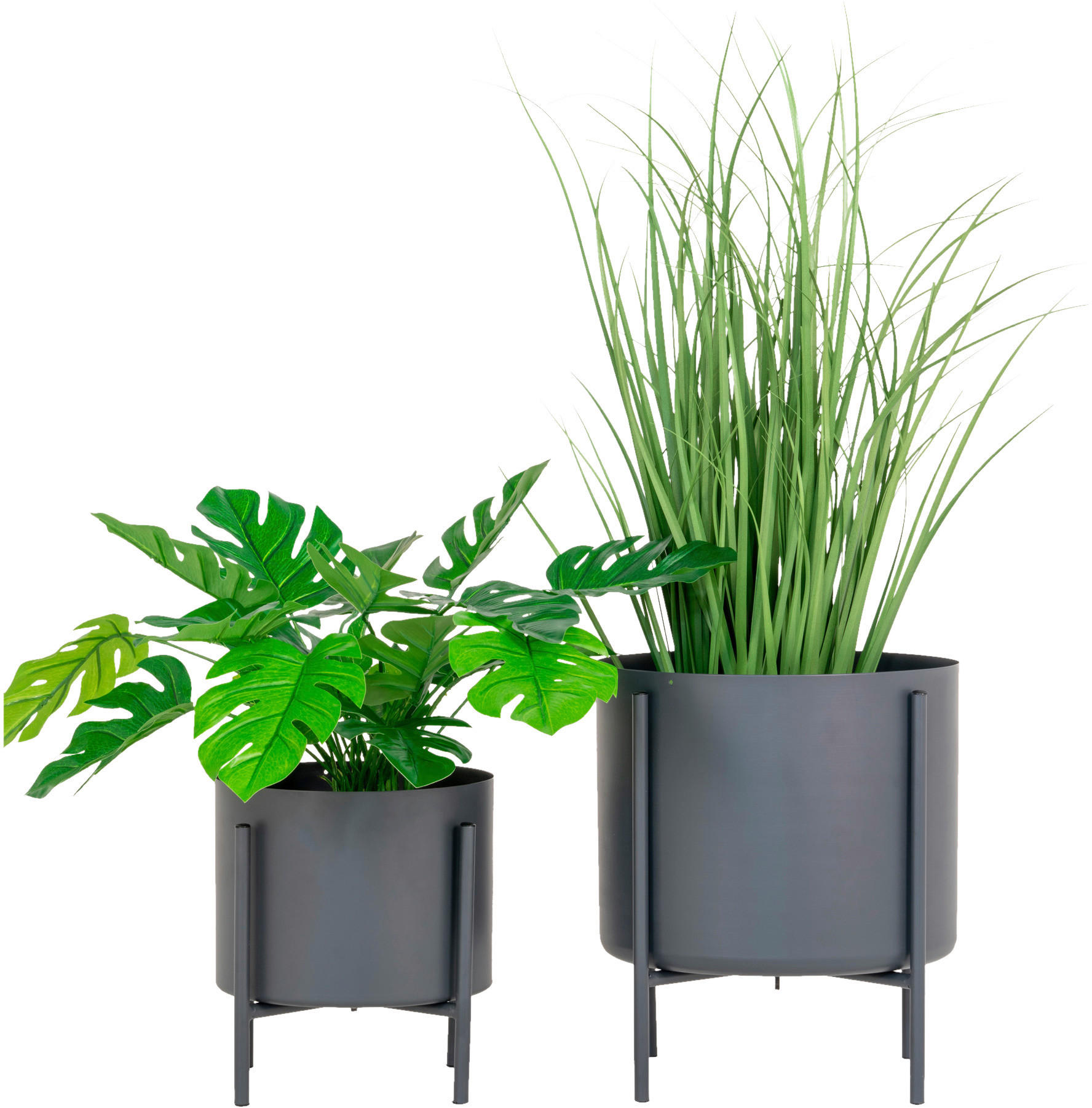 Housenordic Blumentopf 2erSet Pavia grau Stahl Pavia - grau - Housenordic