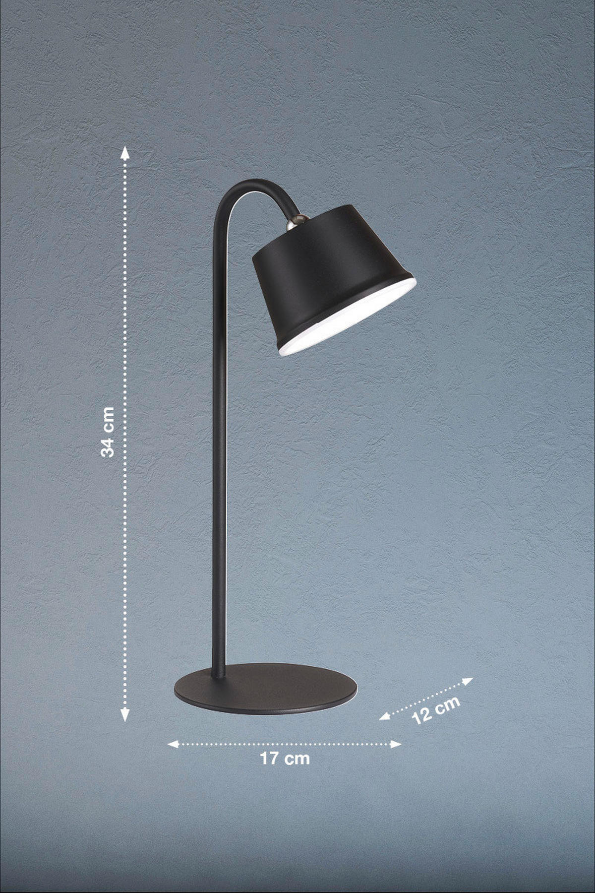 easy! by FHL Tischleuchte 850301 Voet schwarz Metall B/H: ca. 12x34 cm 1 Brennstellen Voet - schwarz (12,00/34,00cm) - easy! by FHL