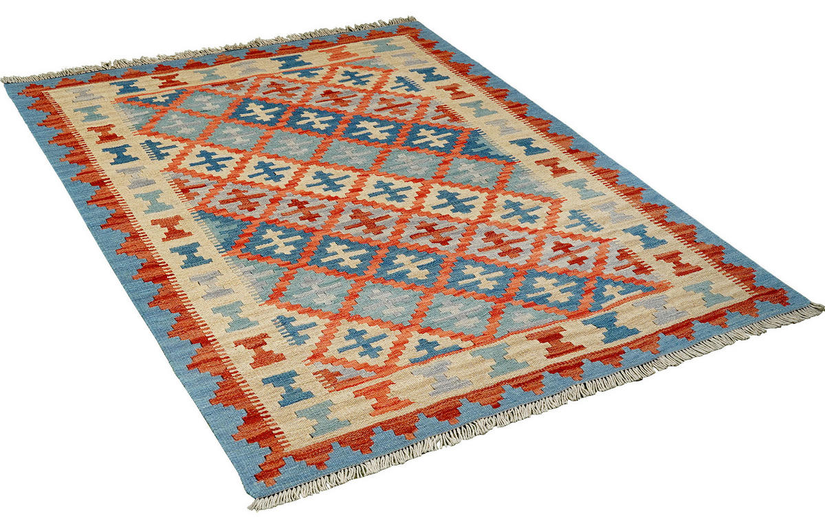 PersaTepp Teppich Kelim Gashgai rosa B/H/L: ca. 105x1x151 cm Kelim Gashgai - beige/rot (151,00/105,00/1,00cm) - PersaTepp