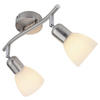 Just Light Spotbalken PN11952-55 Karo stahlfarbig weiß Aluminium Kunststoff Glas B/H/L: ca. 22x21x45 cm E14 2 Brennstellen Karo - weiß/stahlfarbig (45,00/22,00/21,00cm) - Just Light