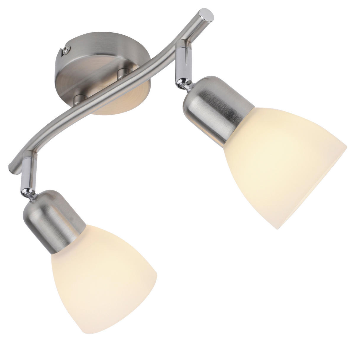 Just Light Spotbalken PN11952-55 Karo stahlfarbig weiß Aluminium Kunststoff Glas B/H/L: ca. 22x21x45 cm E14 2 Brennstellen Karo - weiß/stahlfarbig (45,00/22,00/21,00cm) - Just Light