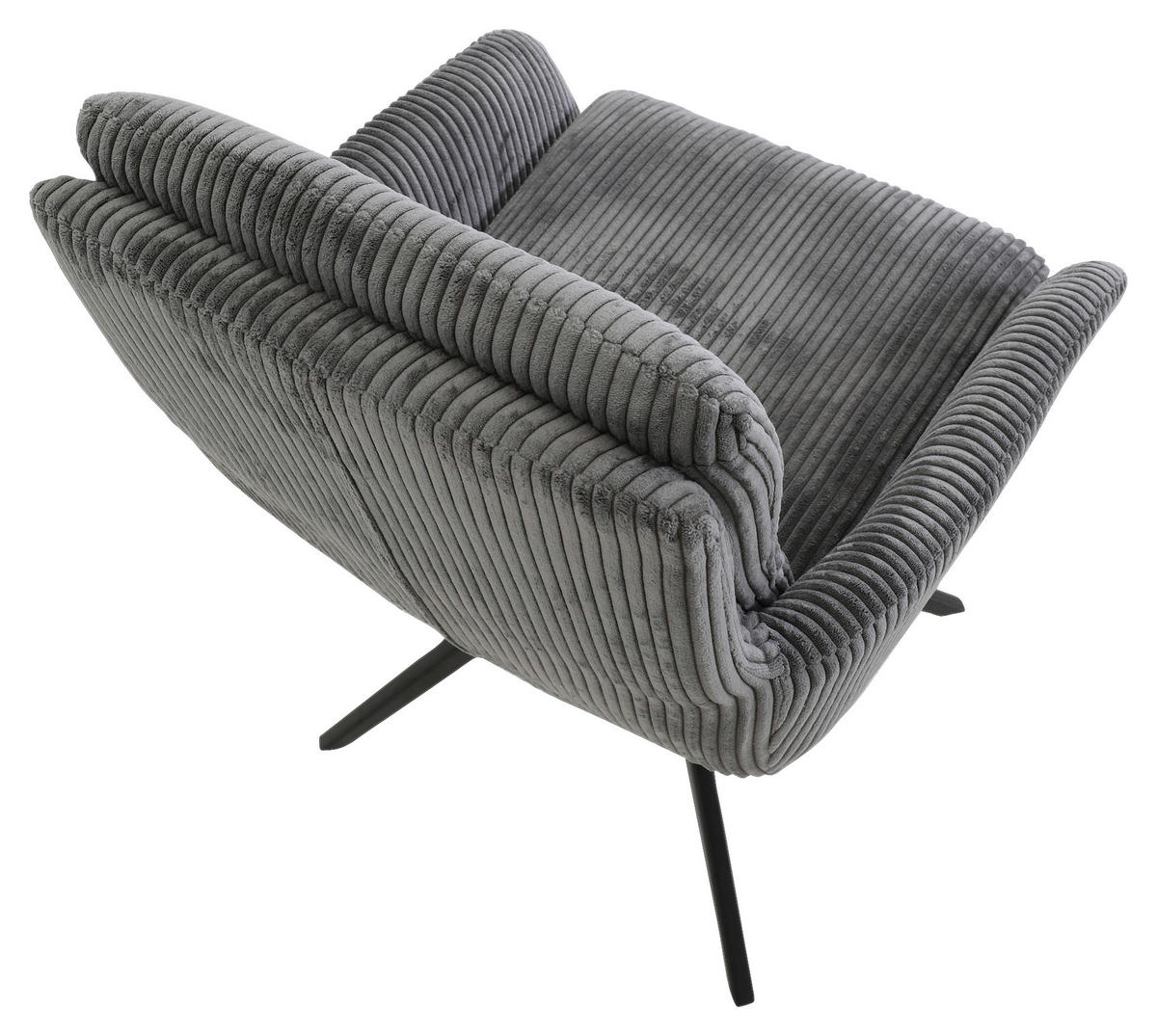 Drehstuhl Olmo anthrazit Kord B/H/T: ca. 60x89x69 cm Olmo - schwarz/anthrazit (60,00/89,00/69,00cm)