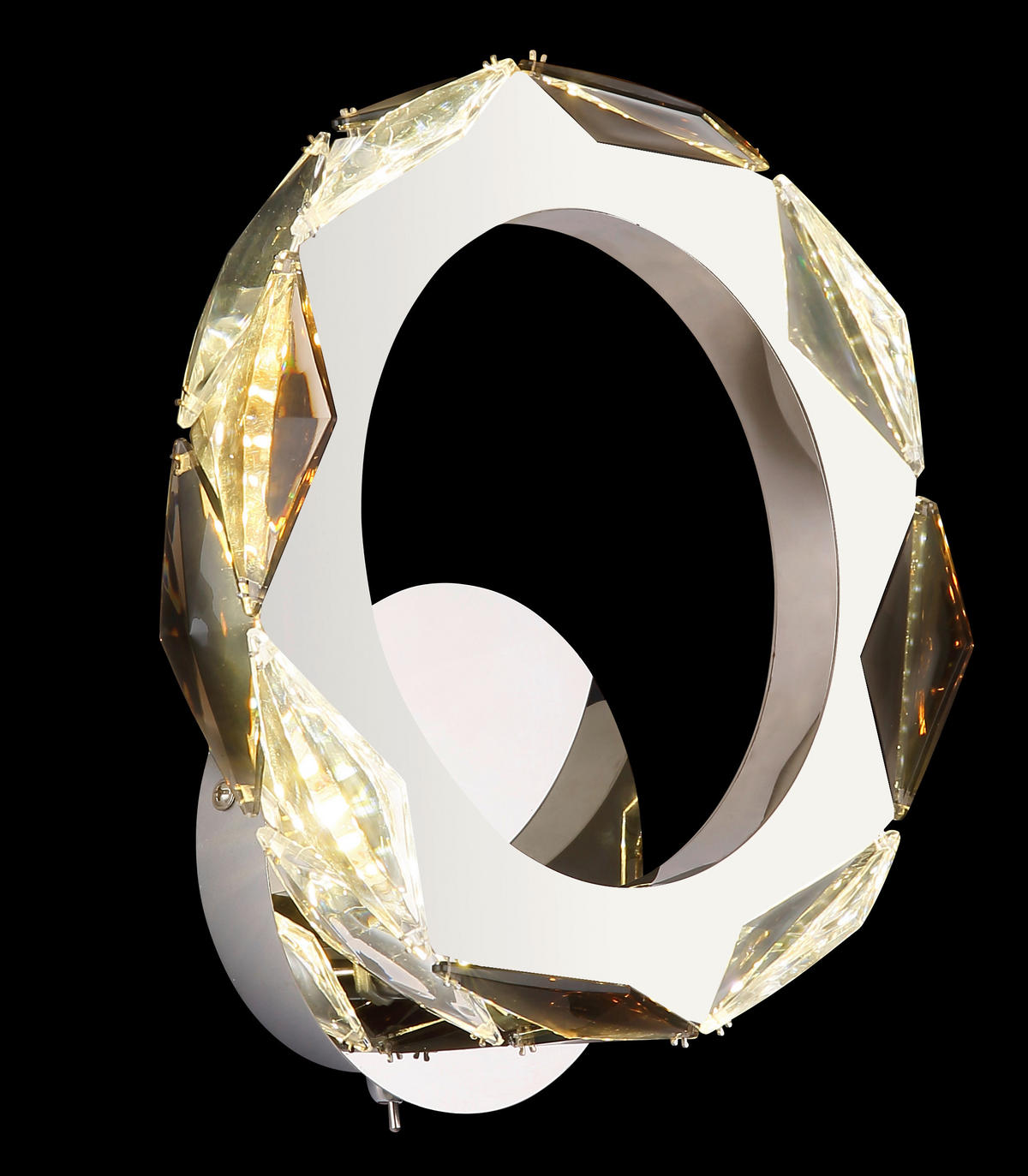 GLOBO LED-Wandleuchte transparent Chrom Rauch Acryl Metall B/H: ca. 24x25,5 cm KARILION - Rauch/Chrom (24,00/25,50cm) - GLOBO