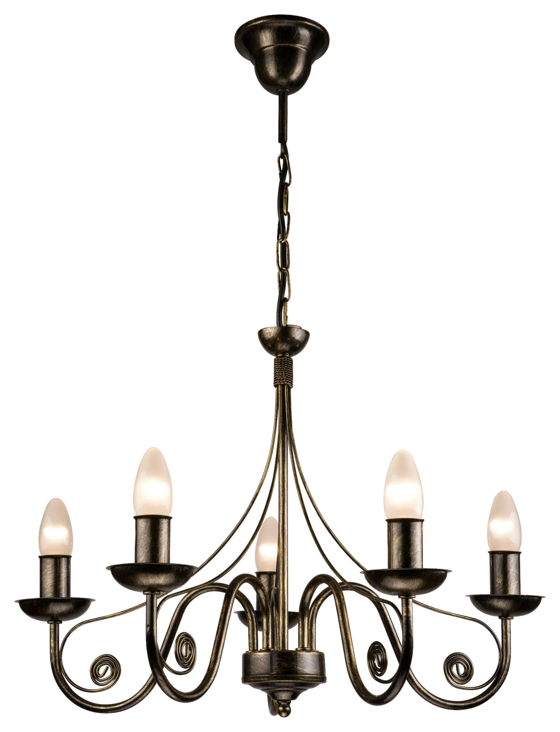 Lamkur Pendelleuchte DONATO 22468 schwarz Stahl H/L: ca. 72x57 cm E27 5 Brennstellen Donato - schwarz (57,00cm) - Lamkur