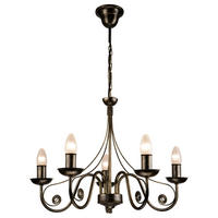 Lamkur Pendelleuchte DONATO 22468 schwarz Stahl H/L: ca. 72x57 cm E27 5 Brennstellen Donato - schwarz (57,00cm) - Lamkur