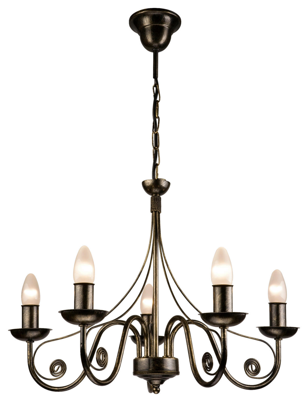 Lamkur Pendelleuchte DONATO 22468 schwarz Stahl H/L: ca. 72x57 cm E27 5 Brennstellen Donato - schwarz (57,00cm) - Lamkur