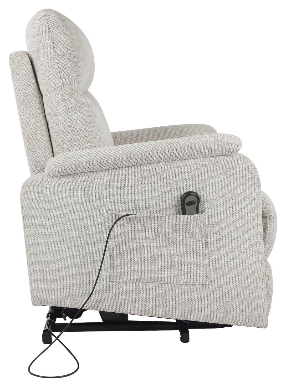 TV-Sessel Rubi beige Webstoff B/H/T: ca. 75x136x87 cm Rubi - beige/schwarz (75,00/136,00/87,00cm)
