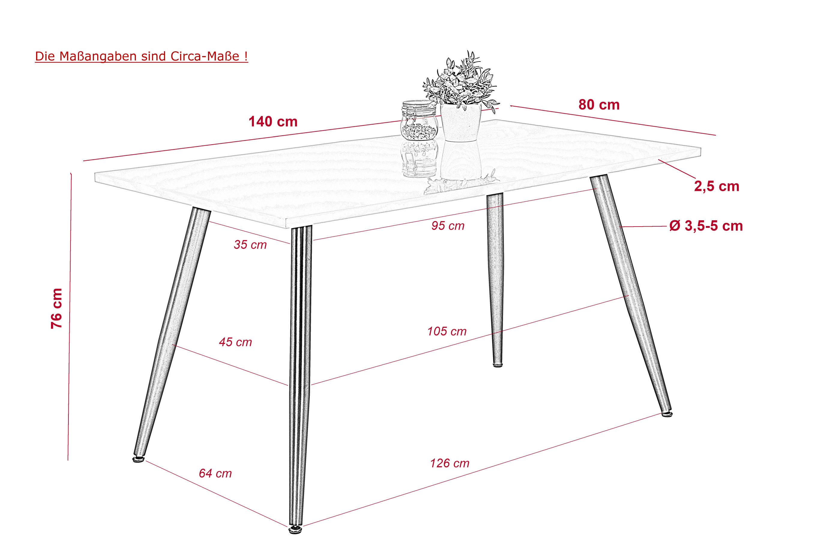 Essgruppe Brenz Holzwerkstoff B/H/T: ca. 180x76x90 cm Brenz - (180,00/76,00/90,00cm) - Hela