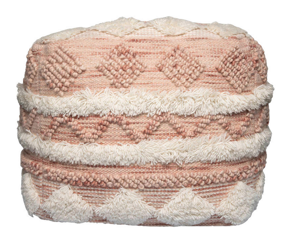 360 Living Hocker Bohist 200 rosa creme B/H/T: ca. 50x45x50 cm Bohist 200 - creme/rosa (50,00/45,00/50,00cm) - 360 Living