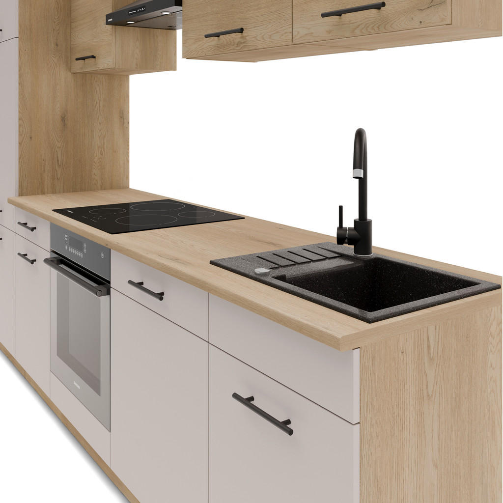 Thumbnail - Stolarz-Lempert Küchenblock Max II Cashmere Eiche Nachbildung B/H/T: ca. 280x200x60 cm