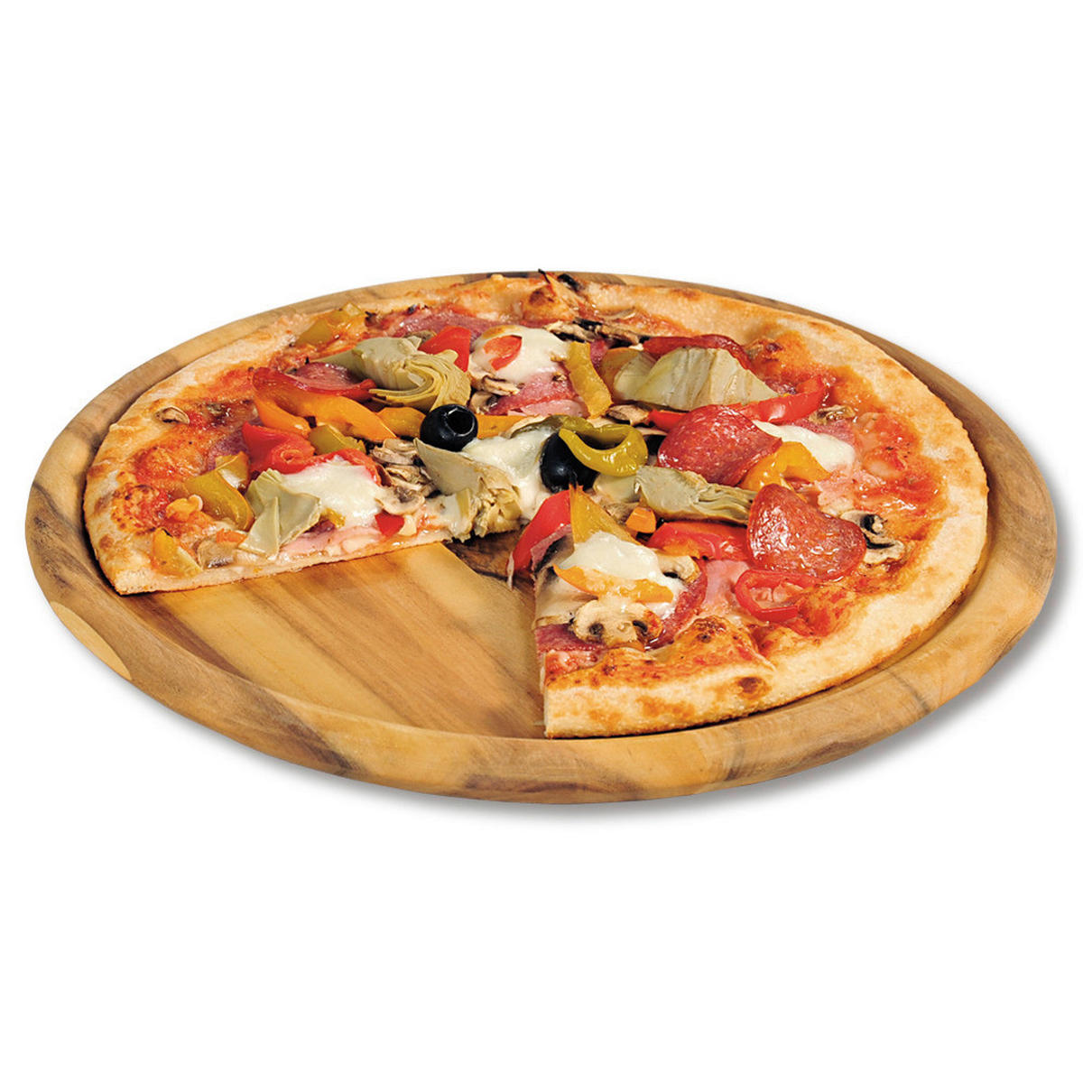 Kesper Pizzateller natur Akazie B/H/L: ca. 32x32x2 cm Pizzateller - natur (2,00/32,00/32,00cm) - Kesper