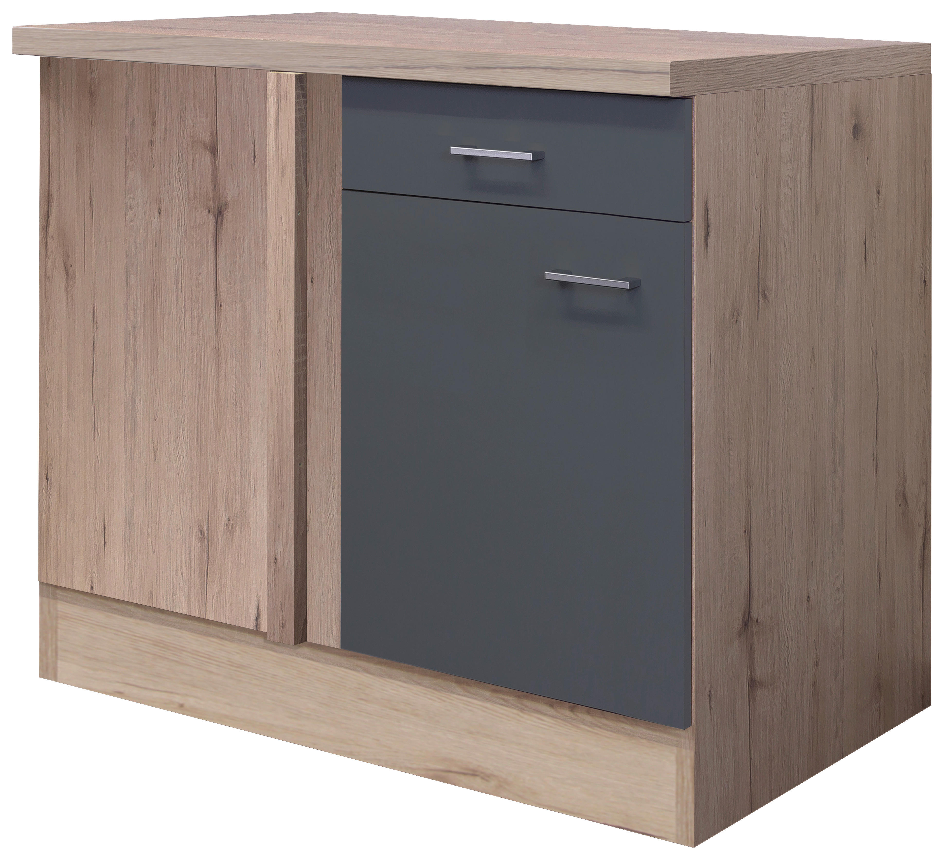 Eckunterschrank Morena grau matt B/H/T: ca. 110x85x60 cm Morena - Eiche/Basalt (110,00/85,00/60,00cm) - Flex-Well