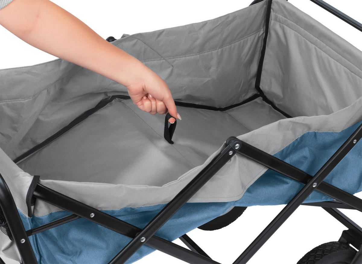 EasyMaxx Bollerwagen blau B/H/T: ca. 50x72x102 cm Bollerwagen_faltbar_EASYmaxx - blau/grau (50,00/72,00/102,00cm) - EasyMaxx