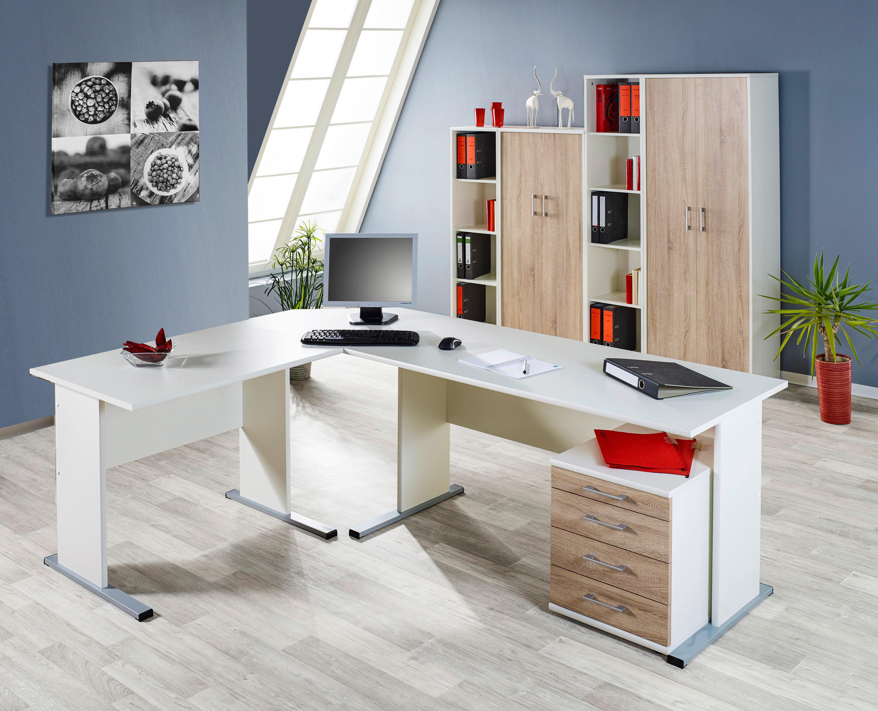 Regal Serie 200 perlweiß B/H/T: ca. 39,3x182,4x34,5 cm Serie 200 - perlweiß (39,30/182,40/34,50cm) - Möbelpartner