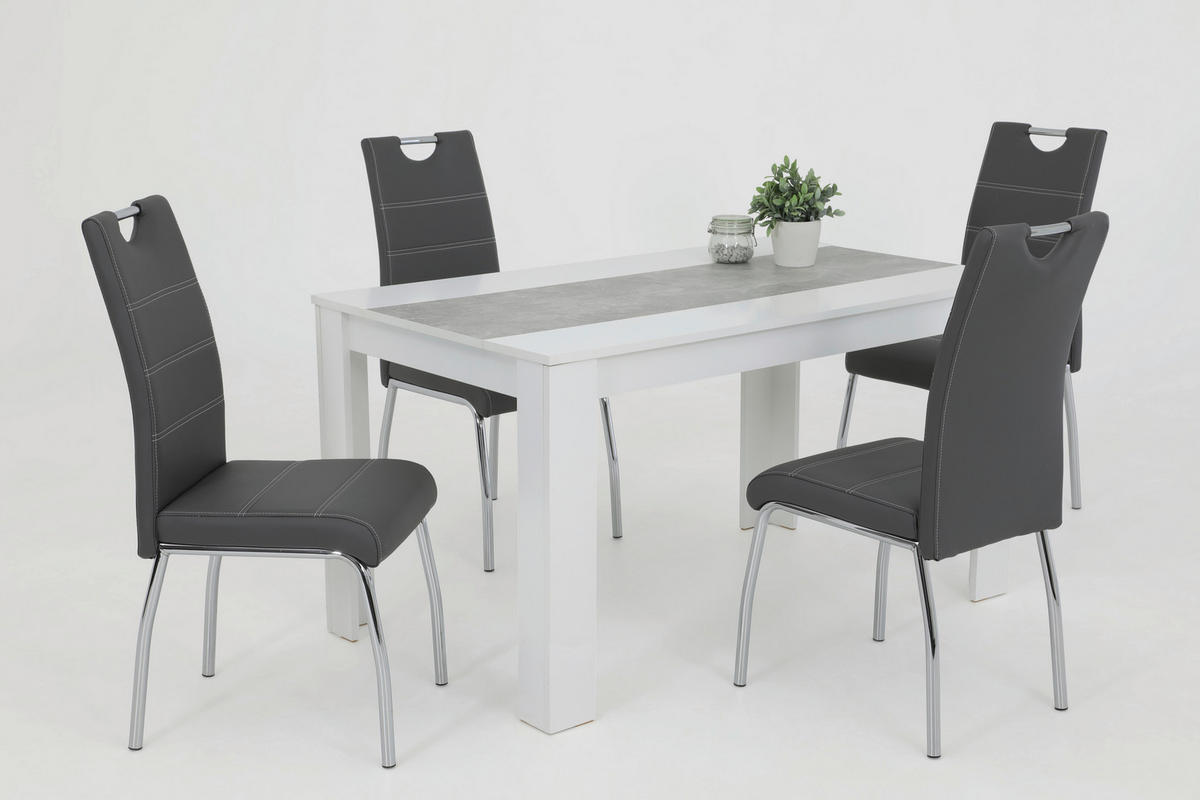Stuhl Susi 4er Set grau Kunstleder B/H/T: ca. 44x98x61 cm Susi 4er Set - grau (44,00/98,00/61,00cm) - Hela
