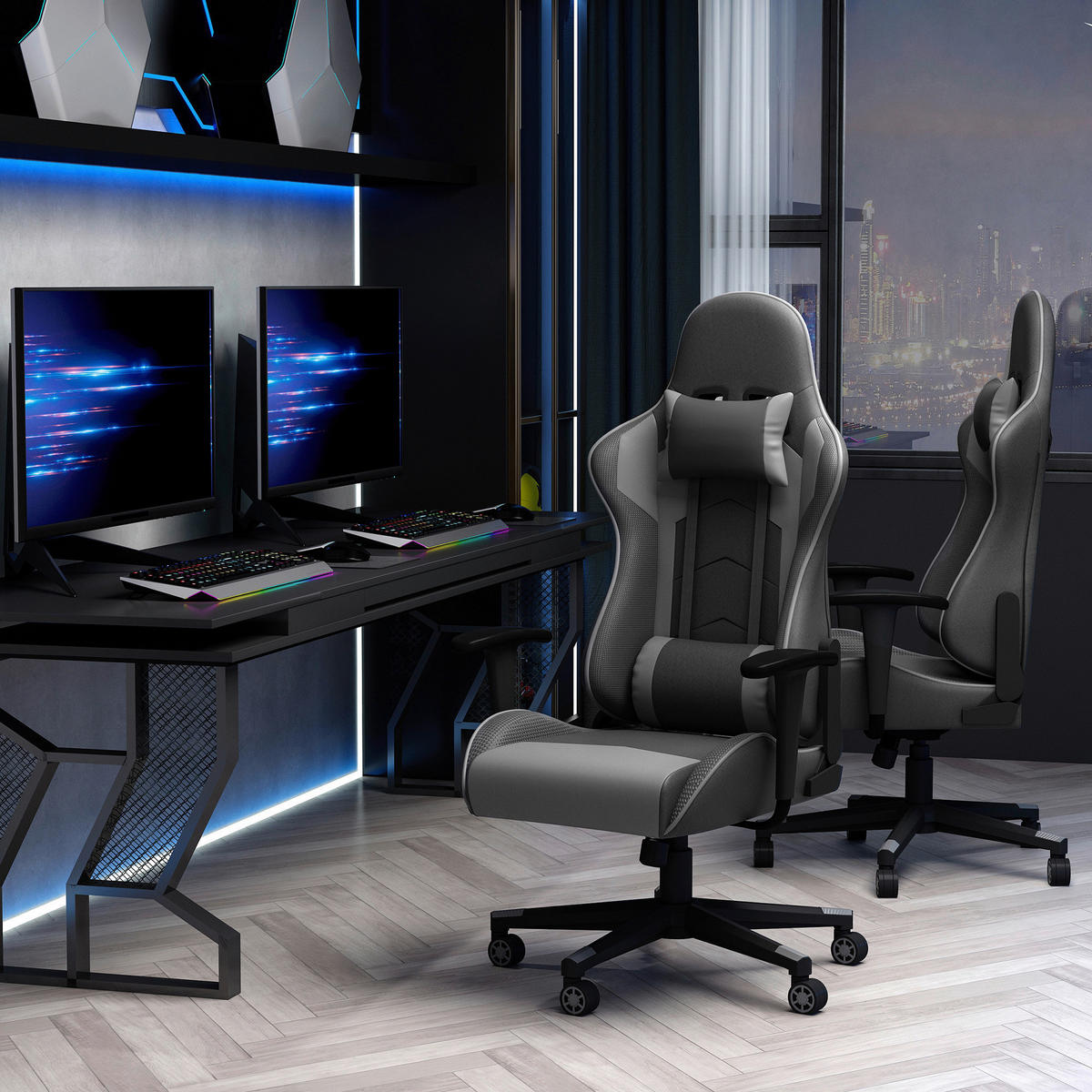 Gaming-Sessel 921-251 schwarz 921-251 - schwarz (67,50/136,00/56,00cm) - Vinsetto