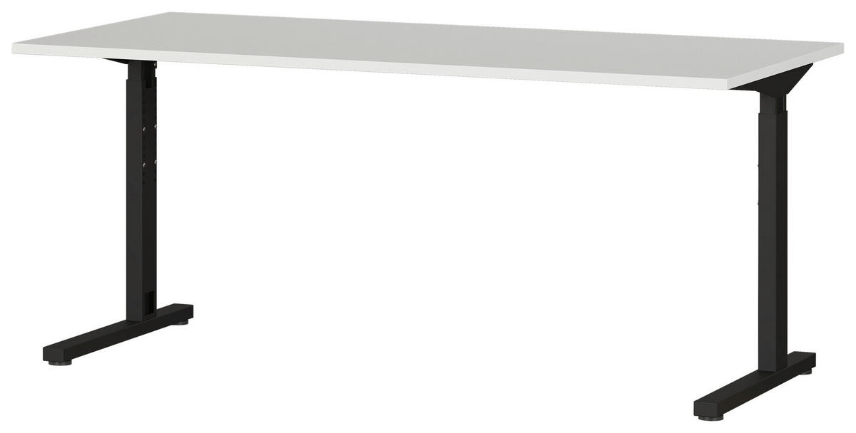 Schreibtisch 4252-581 Lichtgrau schwarz B/H/T: ca. 160x80x80 cm 4252-581 - Lichtgrau/schwarz (160,00/80,00/80,00cm) - Germania