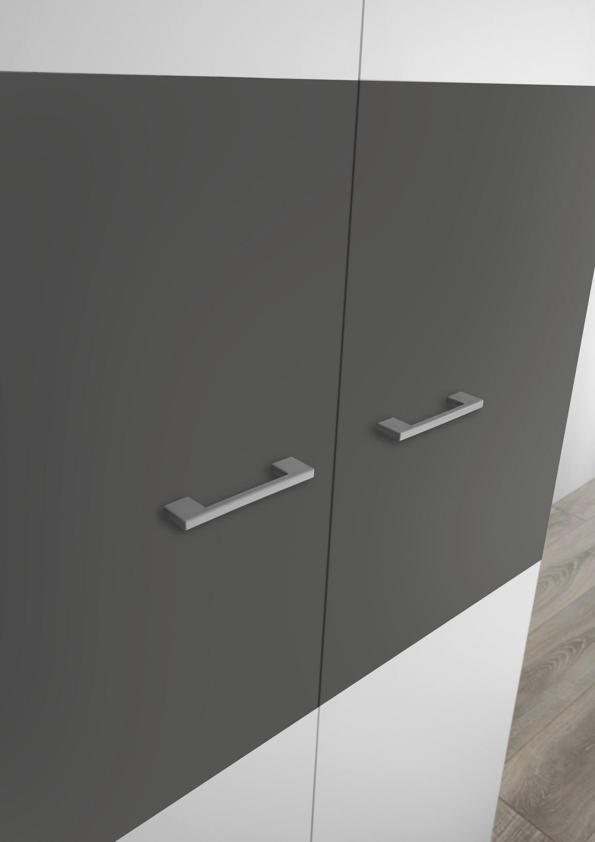 Kleiderschrank Alex weiß Graphit B/H/T: ca. 90x195x60 cm Alex - weiß/Graphit (90,00/195,00/60,00cm)