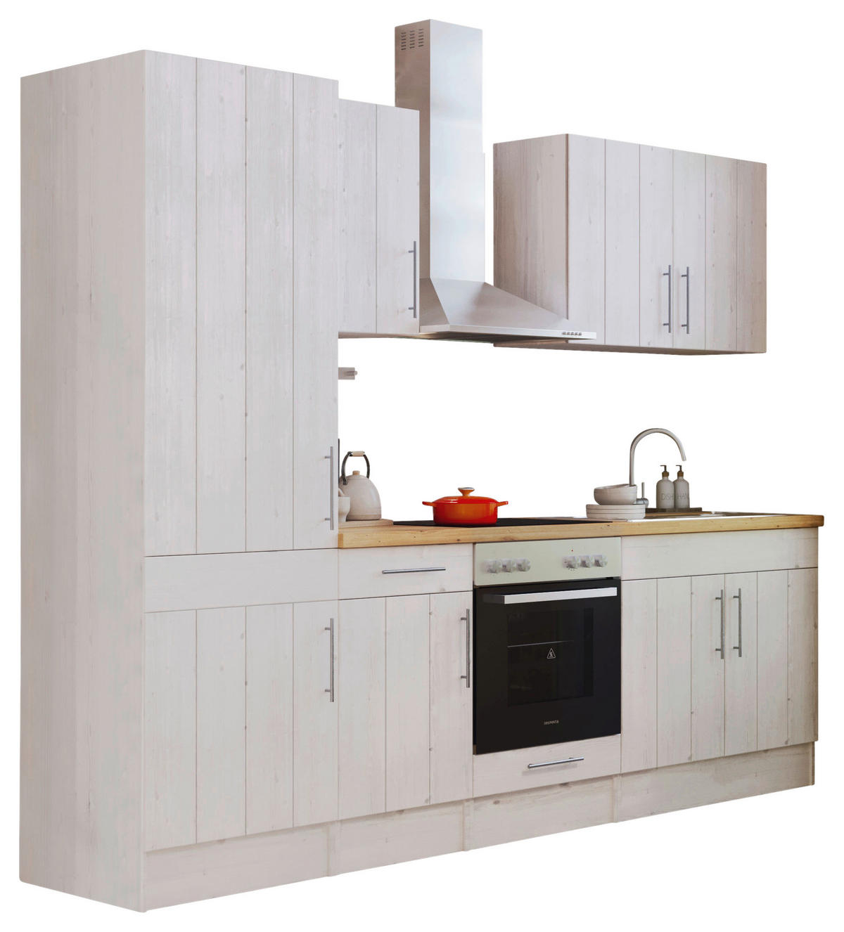Respekta Küchenblock Premium weiß matt B/H/T: ca. 270x211x60 cm Premium - weiß (270,00/211,00/60,00cm) - Respekta