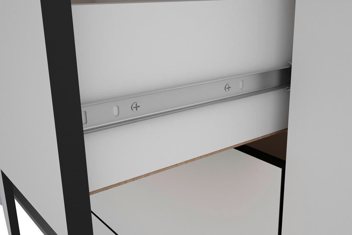 Sideboard FARO weiß schwarz B/H/T: ca. 160x84x40 cm FARO - weiß/schwarz (160,00/84,00/40,00cm) - byLIVING