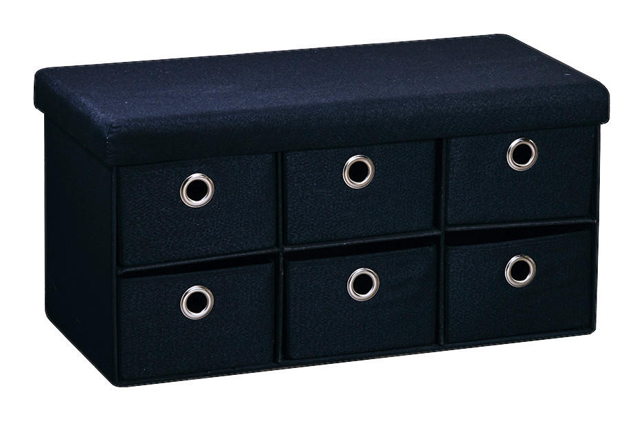 Kesper Sitzbank schwarz B/H/L: ca. 39x8,7x78 cm Sitzbank_mit_Aufbewahrungsboxen - schwarz (78,00/39,00/8,70cm) - Kesper