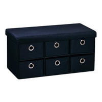 Kesper Sitzbank schwarz B/H/L: ca. 39x8,7x78 cm Sitzbank_mit_Aufbewahrungsboxen - schwarz (78,00/39,00/8,70cm) - Kesper
