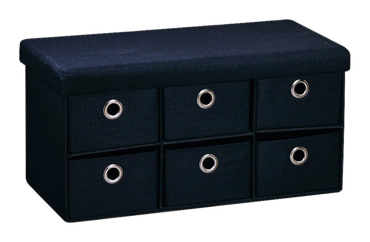 Kesper Sitzbank schwarz B/H/L: ca. 39x8,7x78 cm Sitzbank_mit_Aufbewahrungsboxen - schwarz (78,00/39,00/8,70cm) - Kesper