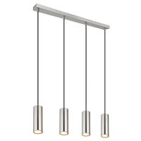 GLOBO Spot Chrom nickel matt Metall B/H/T: ca. 6x120x65 cm GU10 4 Brennstellen ROBBY - nickel matt/Chrom (6,00/120,00/65,00cm) - GLOBO