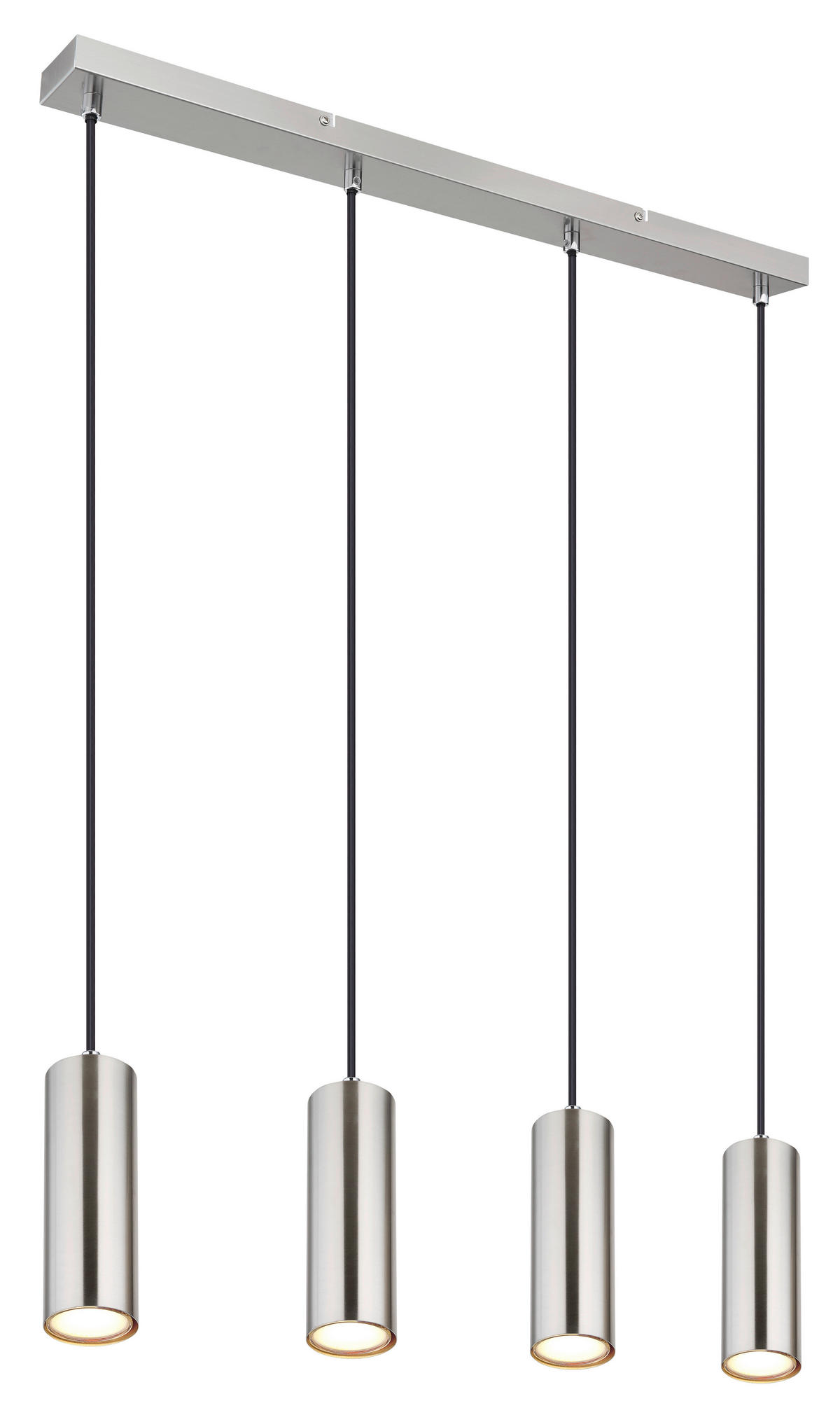 GLOBO Spot Chrom nickel matt Metall B/H/T: ca. 6x120x65 cm GU10 4 Brennstellen ROBBY - nickel matt/Chrom (6,00/120,00/65,00cm) - GLOBO