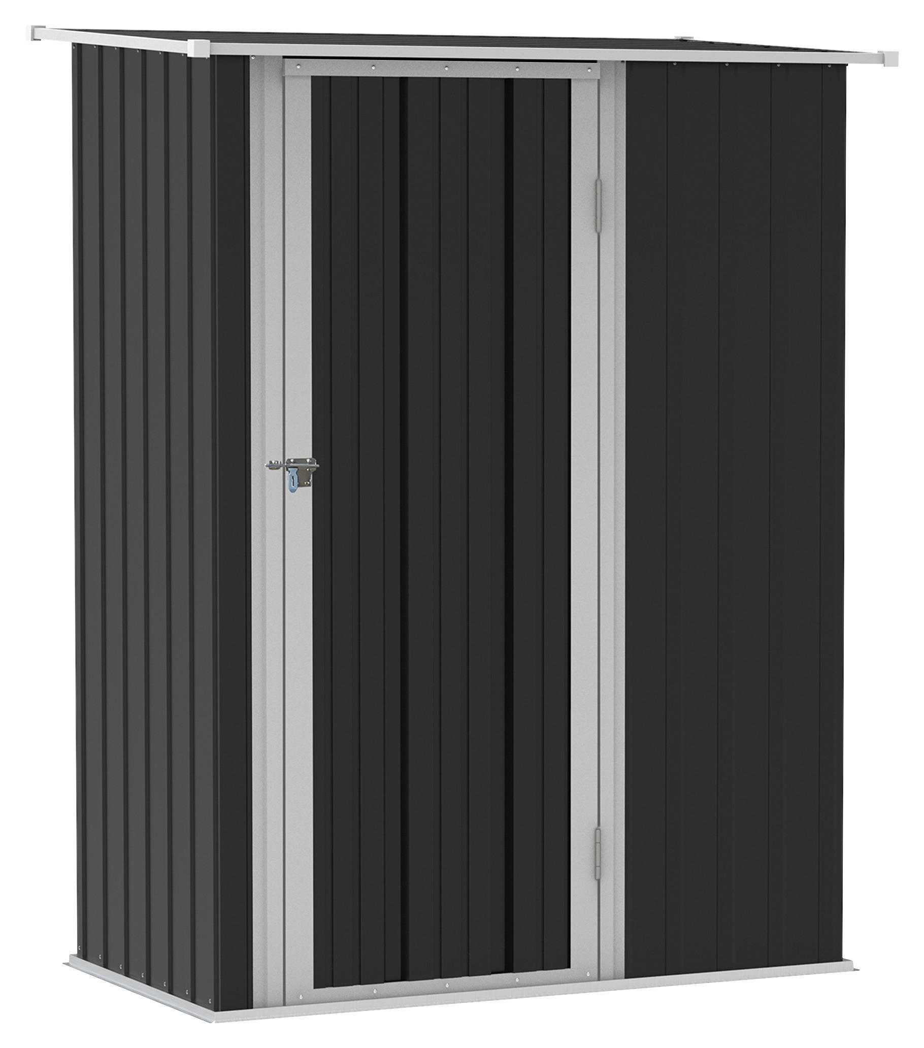 Outsunny Gartenhaus dunkelgrau B/H/L: ca. 84x189x142 cm Gartenhaus - dunkelgrau (142,00/84,00/189,00cm) - Outsunny