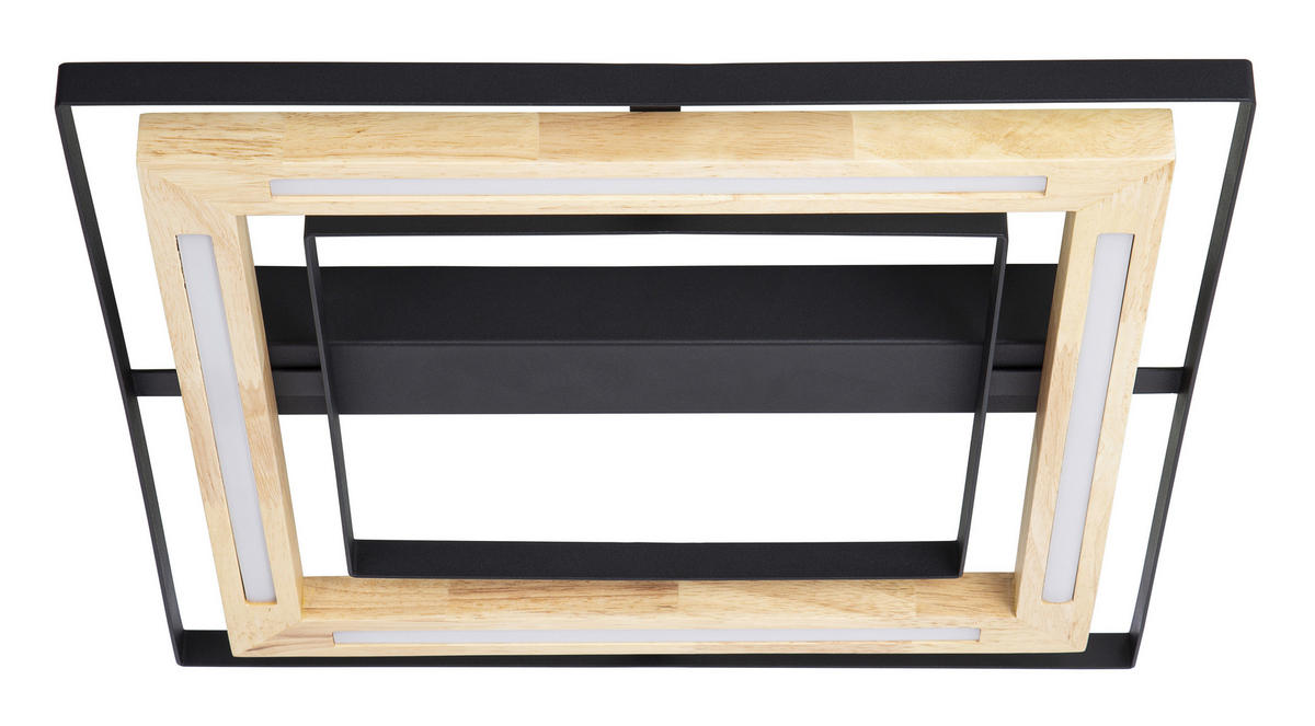 Nowa LED-Deckenleuchte 62274608 natur schwarz Metall Bambus B/H/T: ca. 46x6x46 cm 1 Brennstellen RILAS - natur/schwarz (46,00/6,00/46,00cm) - Nowa