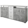 Sideboard Maximo Beton Optik weiß B/H/T: ca. 208x94x38 cm Maximo - weiß (208,00/94,00/38,00cm)