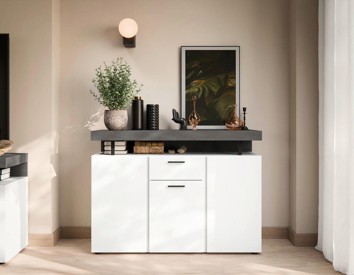 Sideboard Fly B/H/T: ca. 124x90x40 cm Fly - weiß (124,00/90,00/40,00cm)