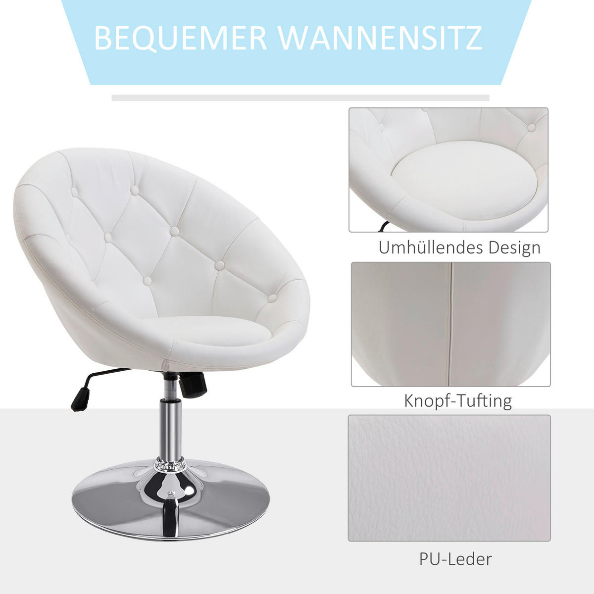 Hocker 833-357WT weiß 833-357WT - weiß (71,00/90,00/59,00cm) - HOMCOM