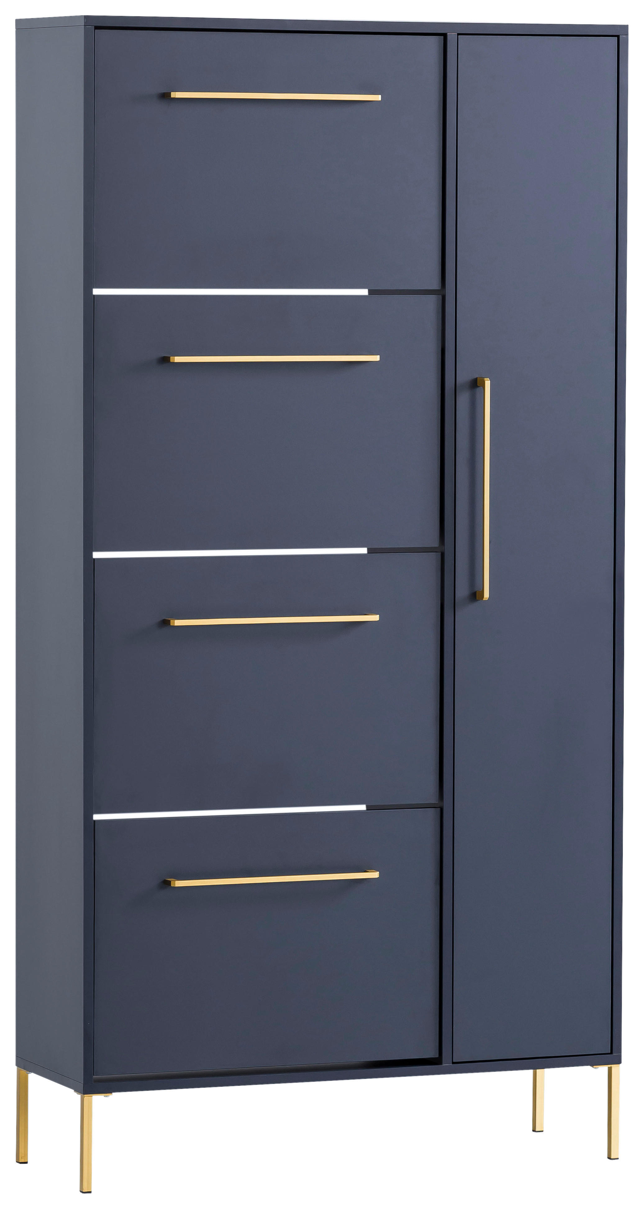 Schuhschrank Kent dunkelblau B/H/T: ca. 88,4x174,2x30 cm Kent - dunkelblau (88,40/174,20/30,00cm) - Möbelpartner