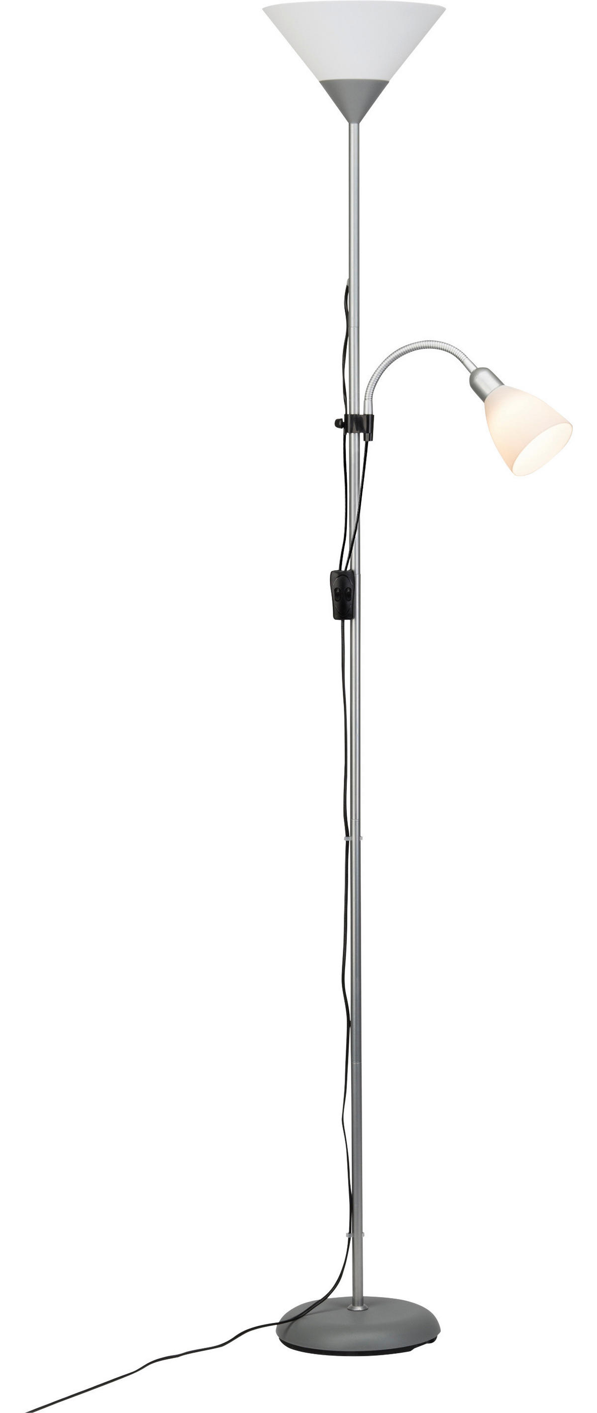 Brilliant Stehleuchte Spari G98811/05 silber weiß Metall Kunststoff H/T/D: ca. 180x41x25 cm 2 Brennstellen Spari LED - weiß/silber (25,00/180,00cm) - Brilliant