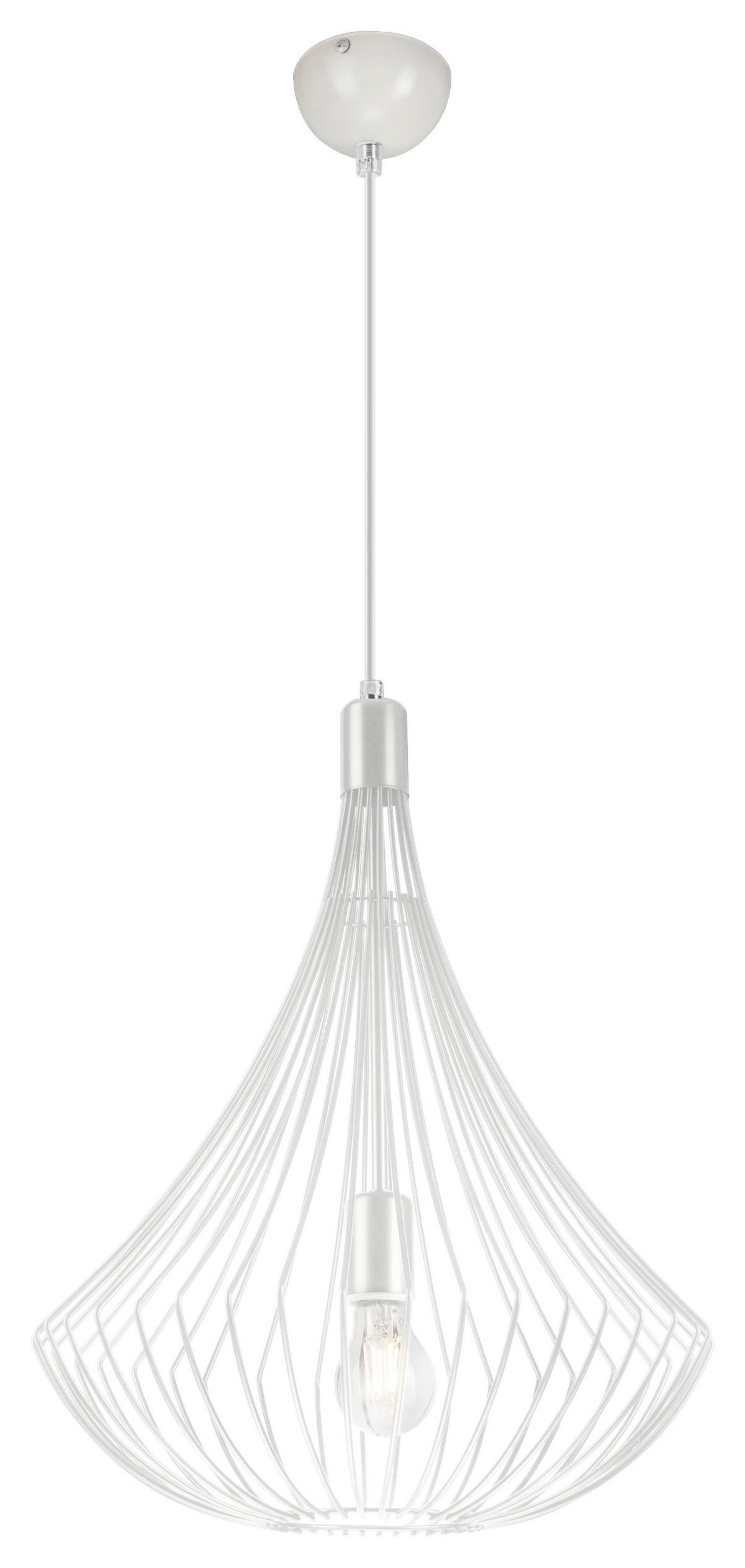 Lamkur Pendelleuchte BALERINA 29634 weiß Stahl H/L: ca. 90x38 cm E27 1 Brennstellen Balerina - weiß (38,00cm) - Lamkur