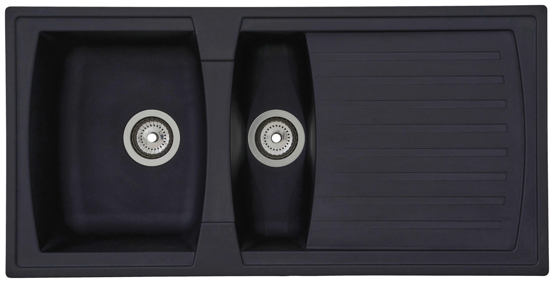 Respekta Einbauspüle Boston 100 x 50 S schwarz Mineralite B/H/T: ca. 100x20x50 cm Boston 100 x 50 S - schwarz (100,00/20,00/50,00cm) - Respekta
