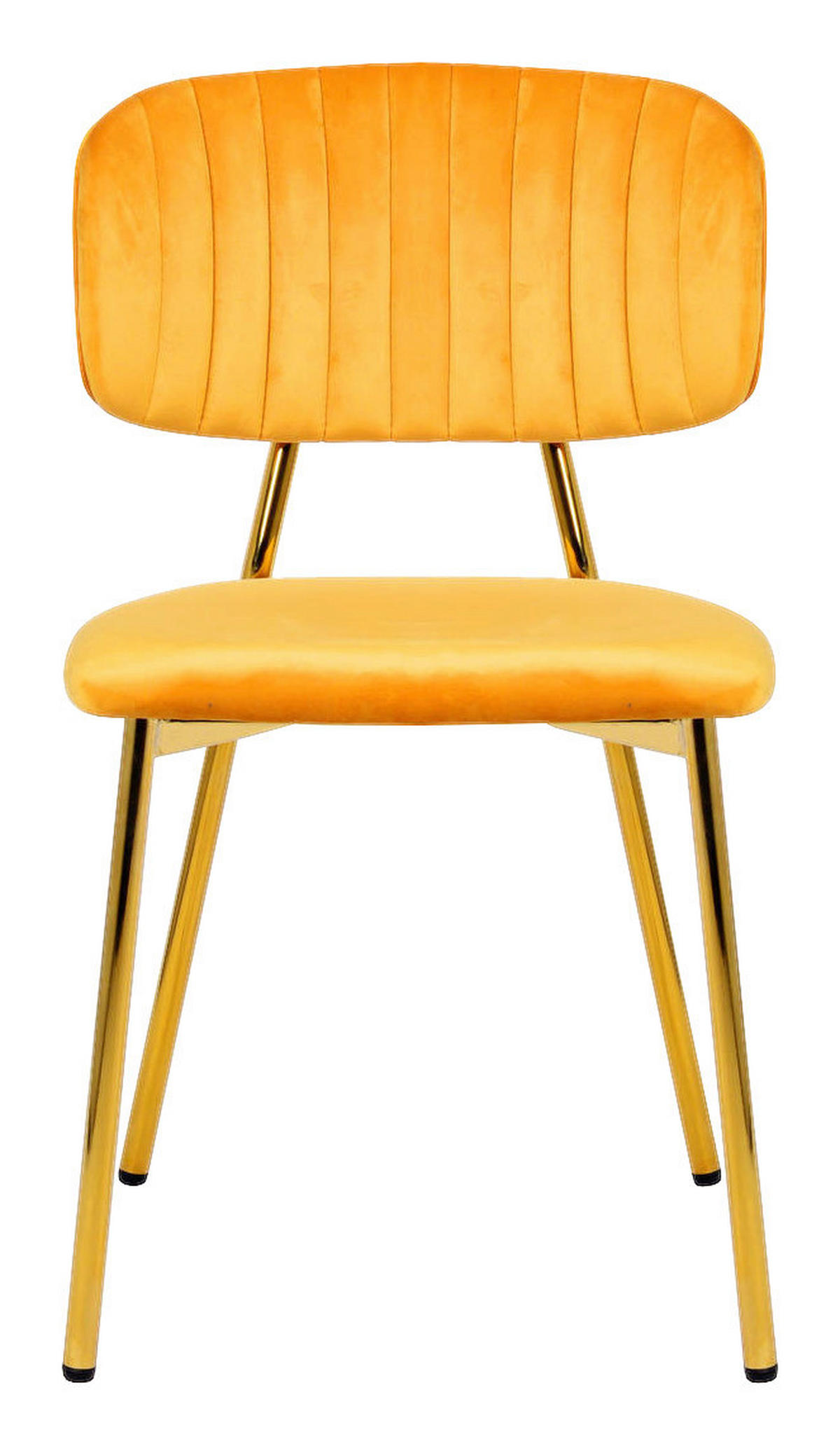 Stuhl Kian 100 2er-Set orange Microfaser B/H/T: ca. 47x80x51 cm Kian 100 2er-Set - gold/orange (47,00/80,00/51,00cm) - 360 Living