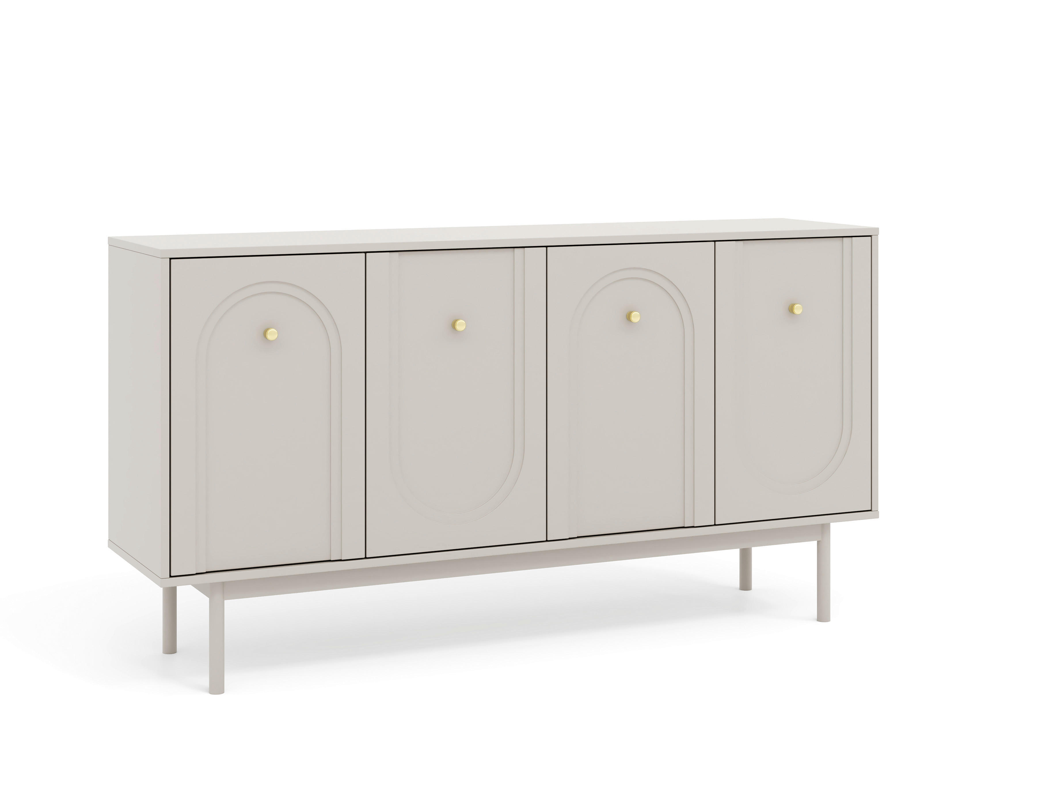 Kommode MAZOMA Eiche Kaschmirgrau Nachbildung gold Optik B/H/T: ca. 154x82x39 cm MAZOMA - gold/Eiche (154,00/82,00/39,00cm) - WIPMEB