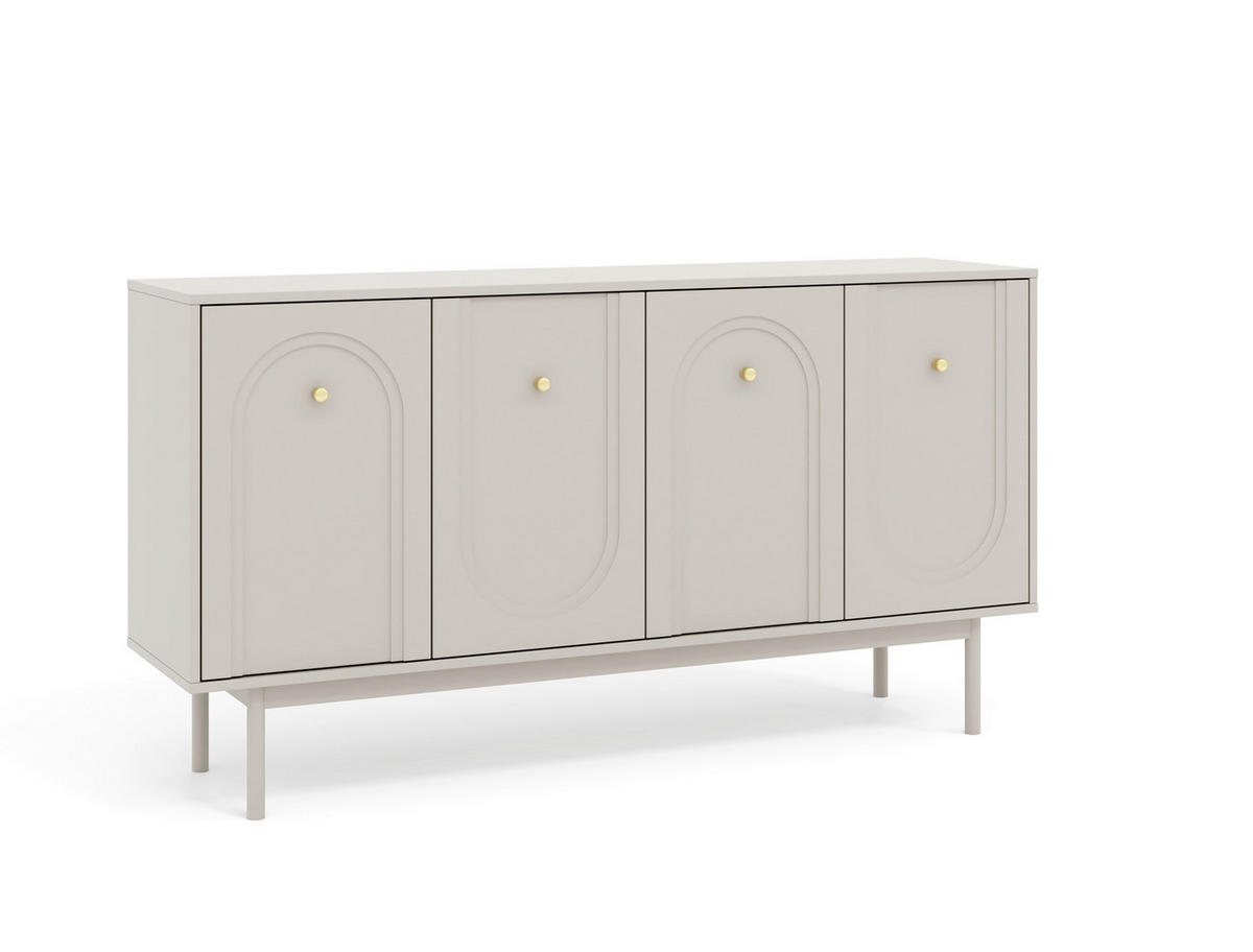 Kommode MAZOMA Eiche Kaschmirgrau Nachbildung gold Optik B/H/T: ca. 154x82x39 cm MAZOMA - gold/Eiche (154,00/82,00/39,00cm) - WIPMEB