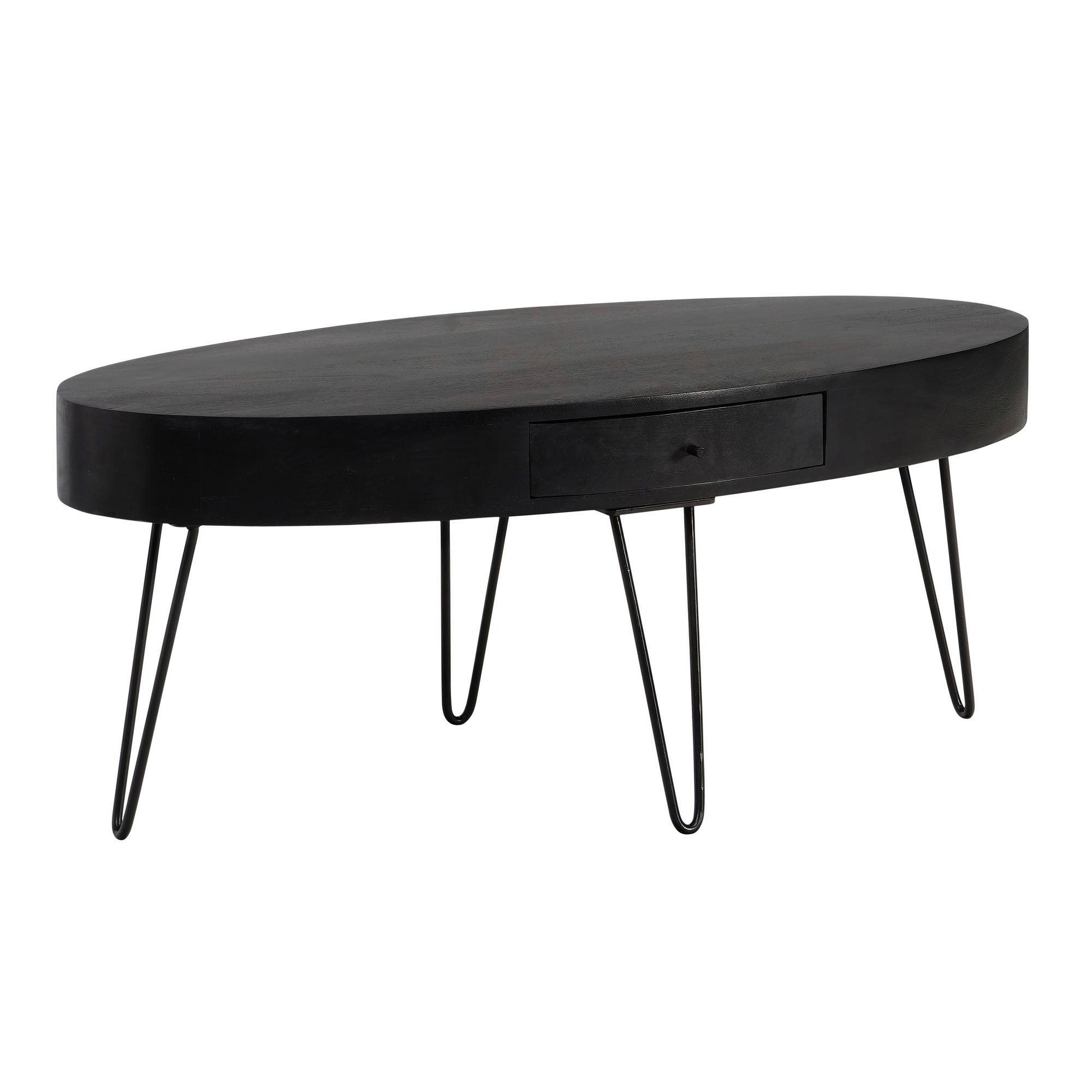 Couchtisch schwarz B/H/T: ca. 100x40x50 cm Couchtisch - schwarz (100,00/40,00/50,00cm) - Wohnling