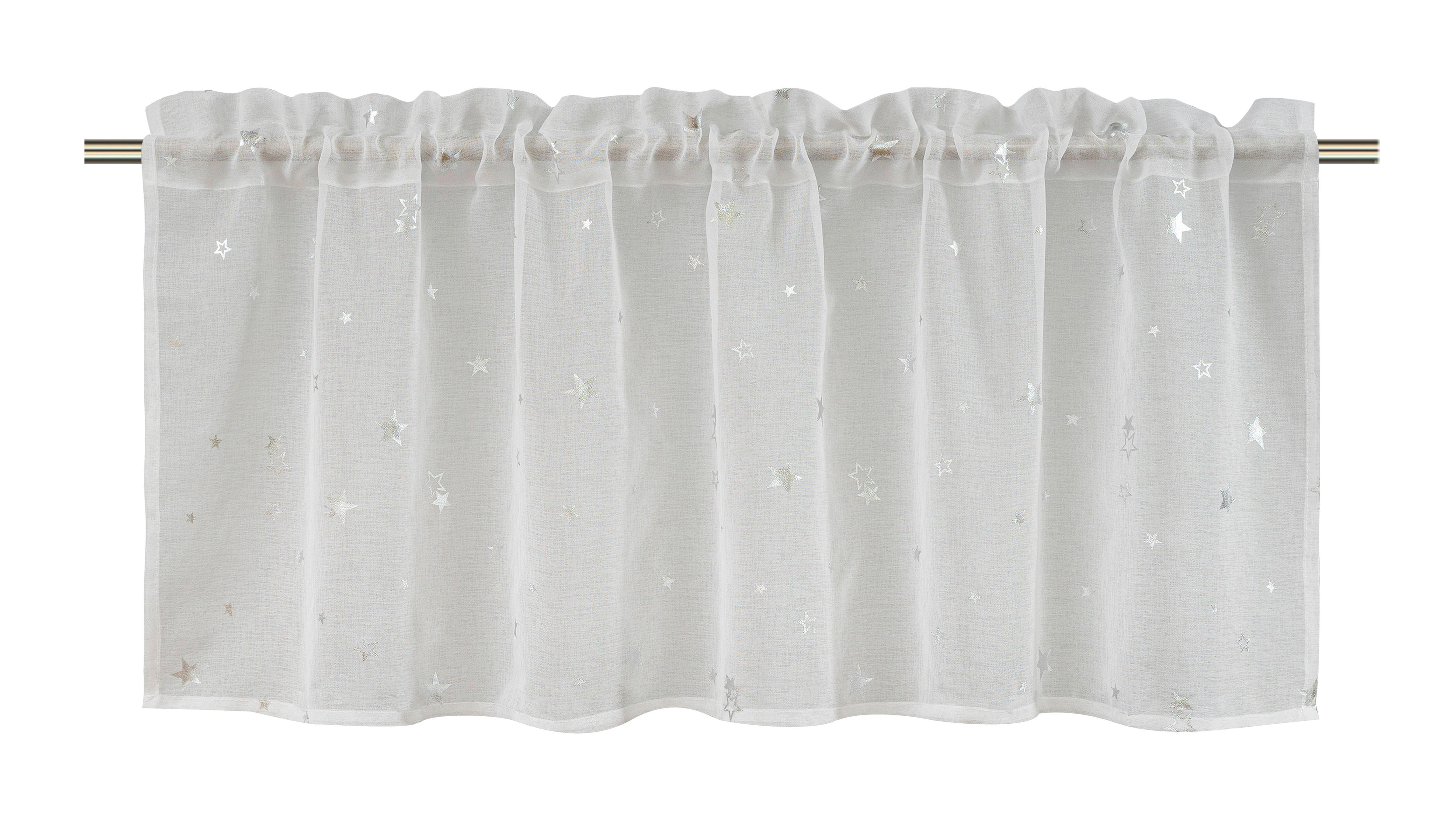 POCOline Scheibengardine Stars 2 weiß B/L: ca. 140x50 cm Stars 2 - weiß/silber (140,00/50,00cm) - POCOline