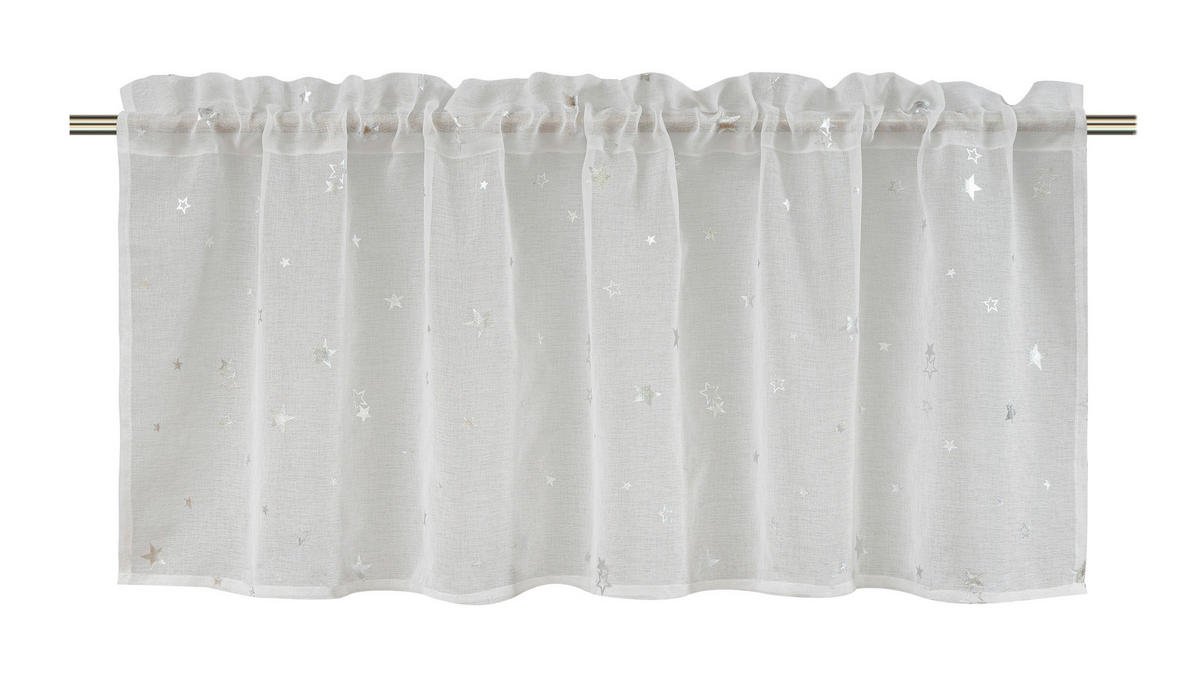 POCOline Scheibengardine Stars 2 weiß B/L: ca. 140x50 cm Stars 2 - weiß/silber (140,00/50,00cm) - POCOline