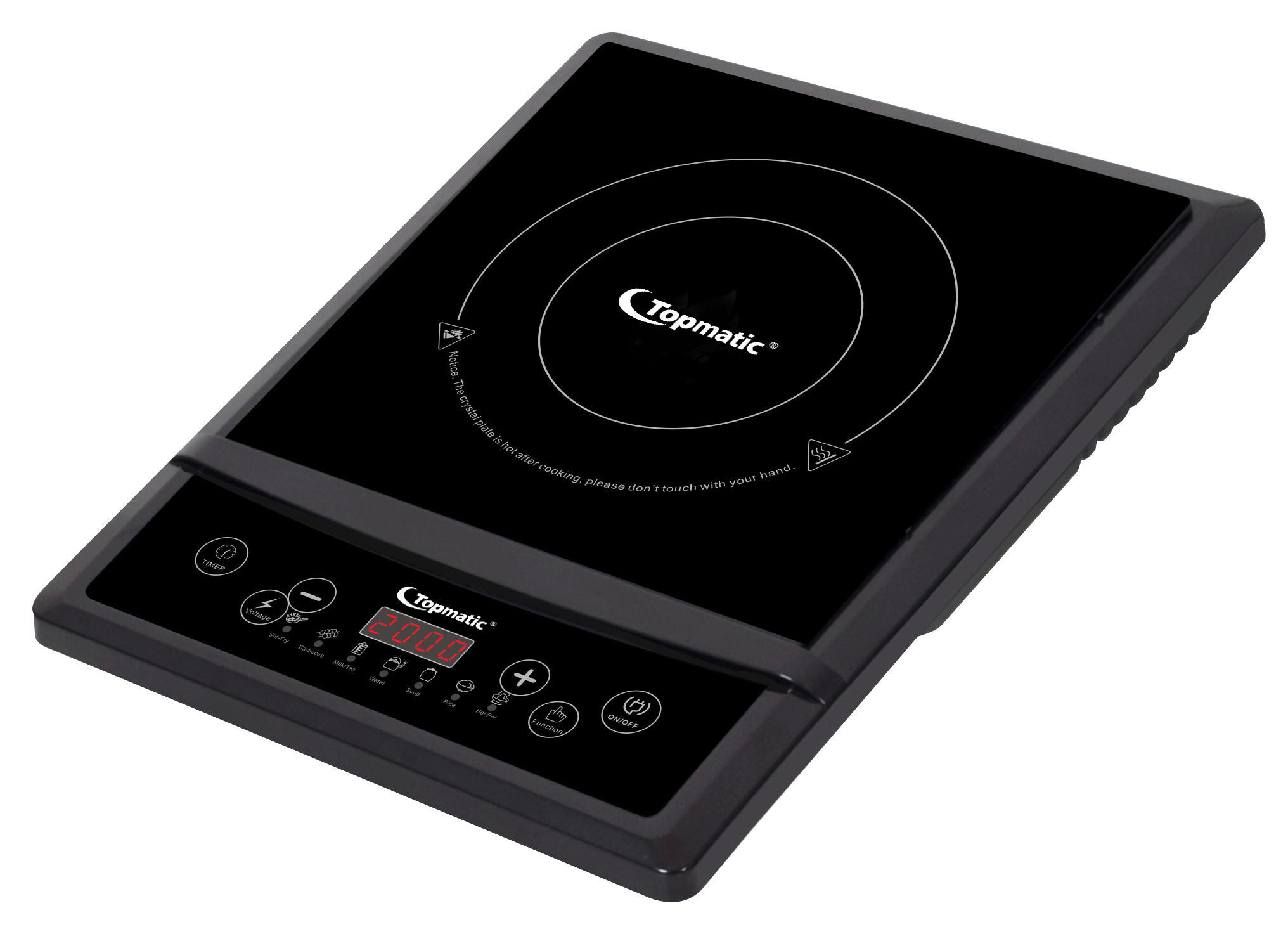 Topmatic Induktions-Kochplatte EIP-2000.5 schwarz Kunststoff B/H/L: ca. 29x6,8x36,5 cm Induktionskochplatte - schwarz (36,50/29,00/6,80cm) - Topmatic