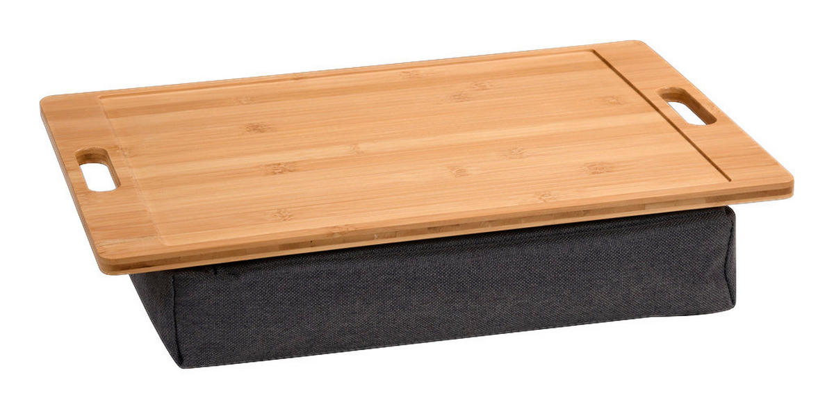 Kesper Knietablett natur Bambus B/H/L: ca. 31x8x45 cm Knietablett_mit_2_Griffen - natur/grauschwarz (45,00/31,00/8,00cm) - Kesper