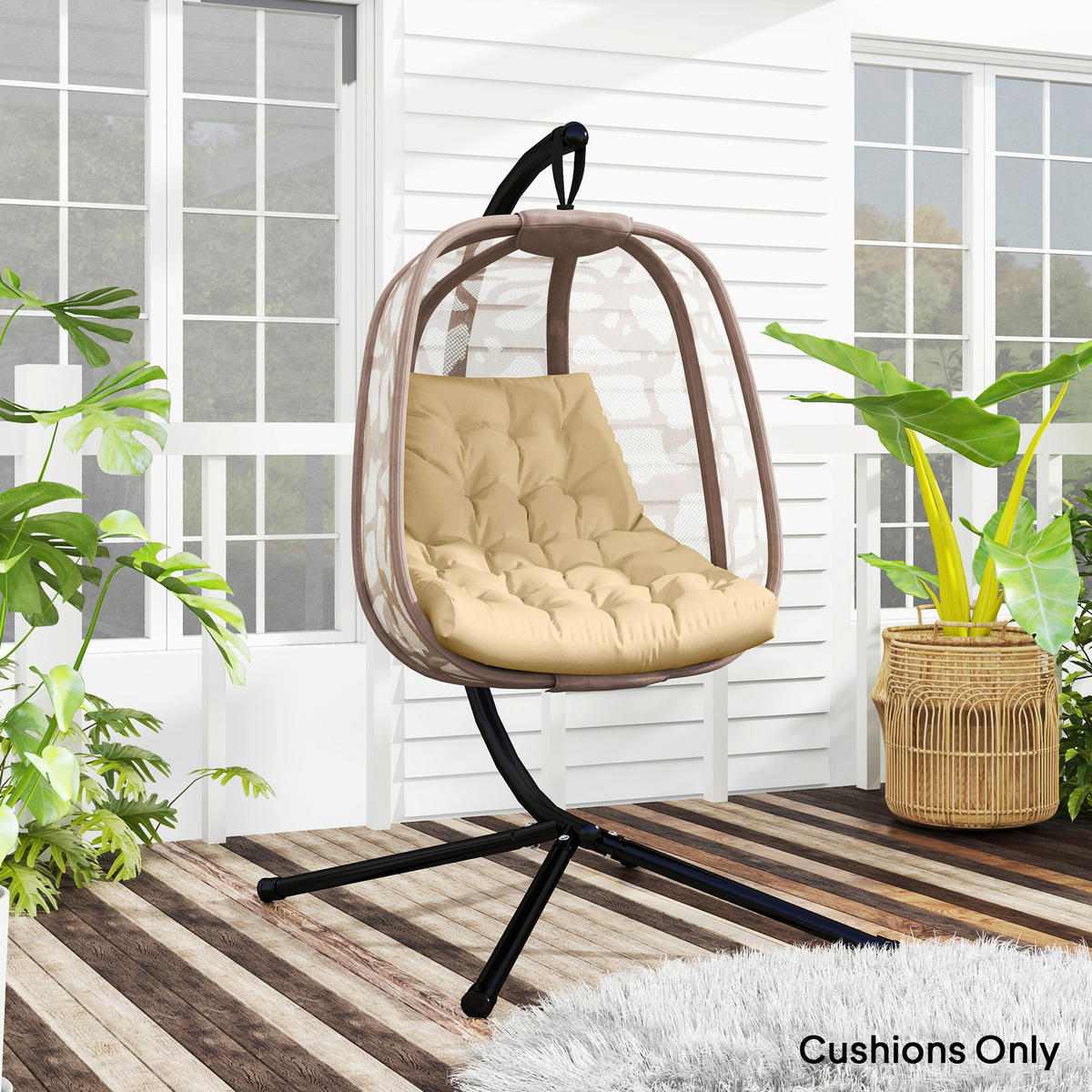 Outsunny Sitzkissen beige Schaumstoff B/H/L: ca. 100x8x120 cm Sitzkissen - beige (120,00/100,00/8,00cm) - Outsunny