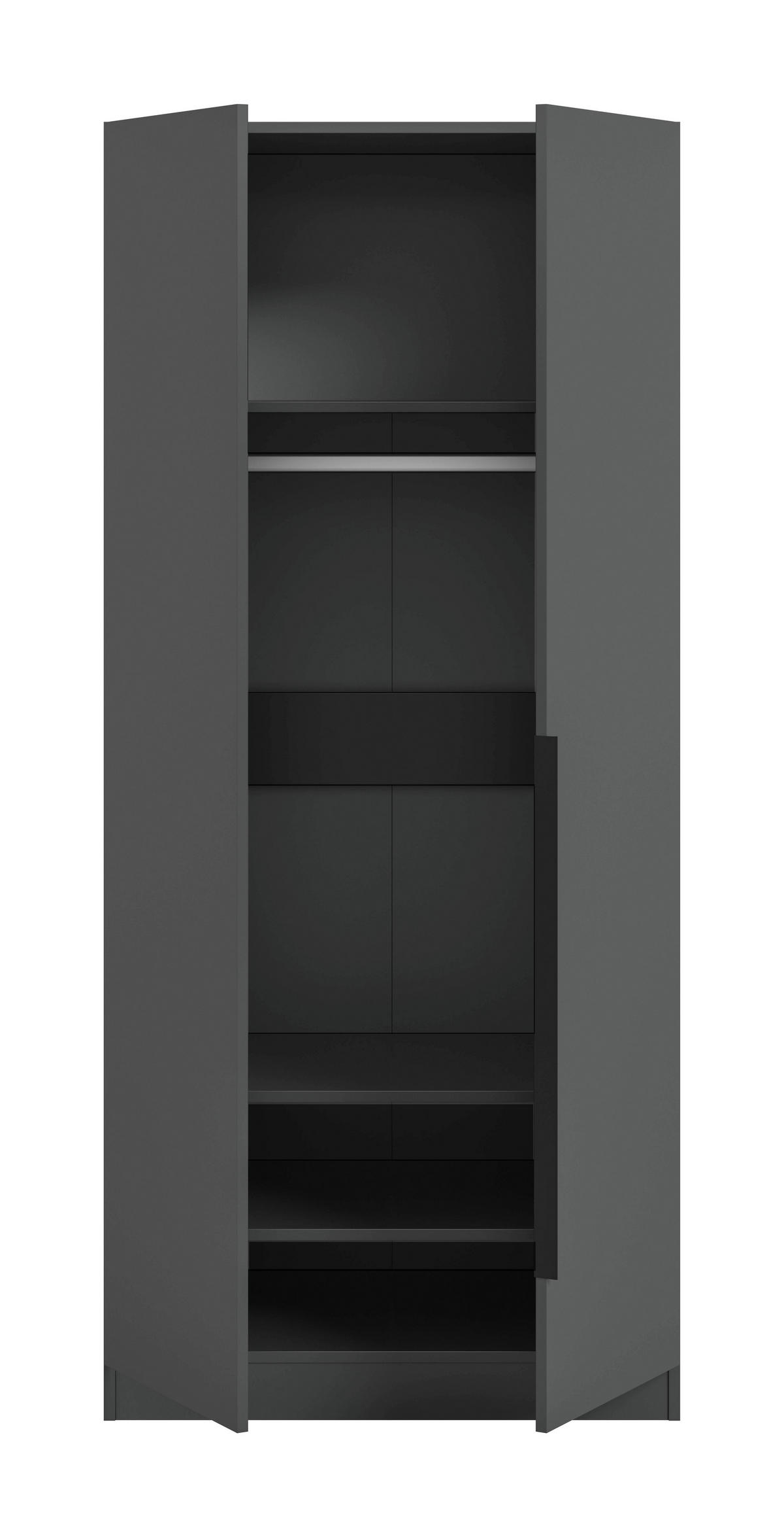 Kleiderschrank KOPENHAGEN anthrazit B/H/T: ca. 80x181x52 cm KOPENHAGEN - anthrazit (80,00/181,00/52,00cm) - xonox.home